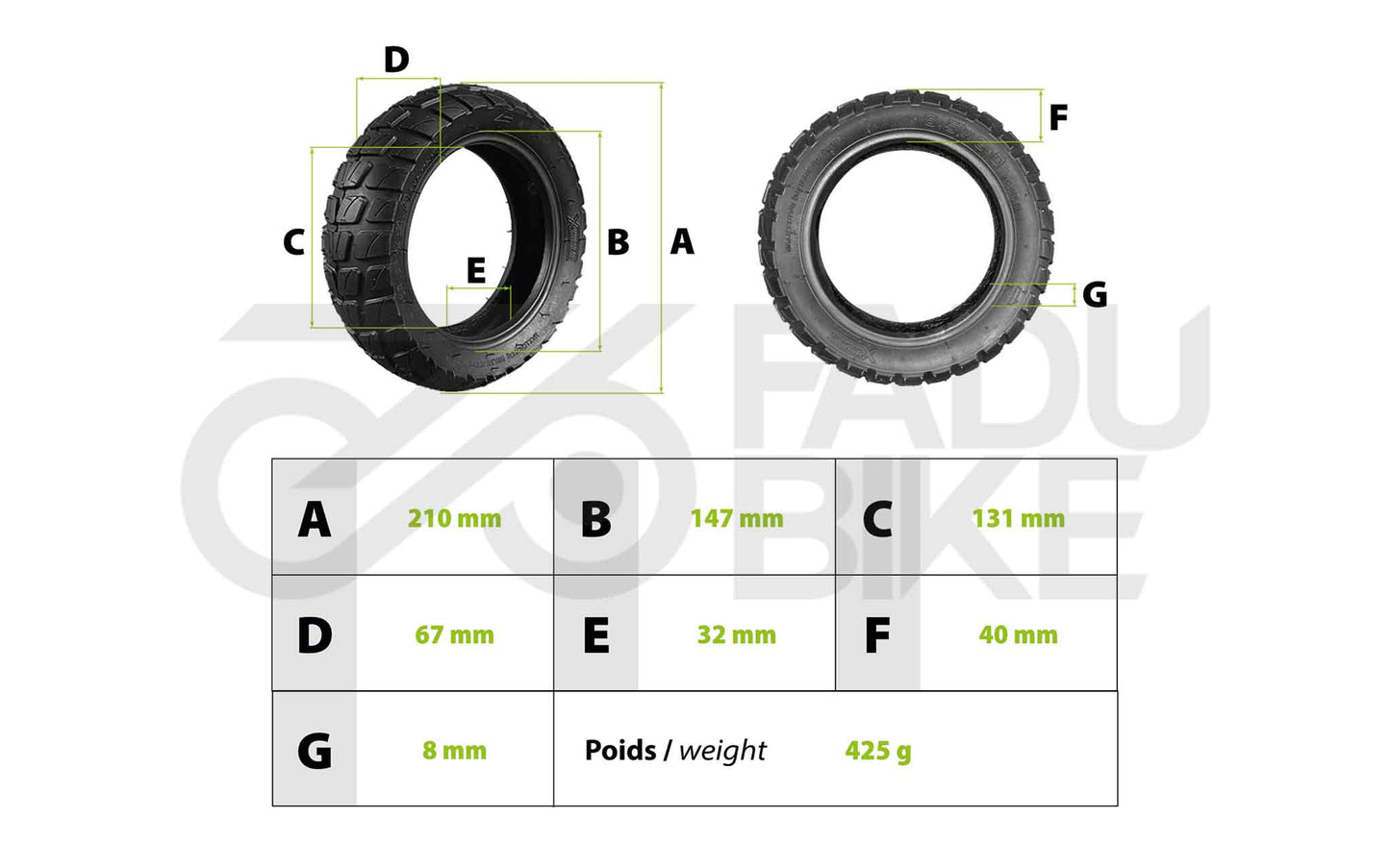 E-Scooter Semi-Offroad Reifen 8.5×3.0 – verstärkt, Tubetype