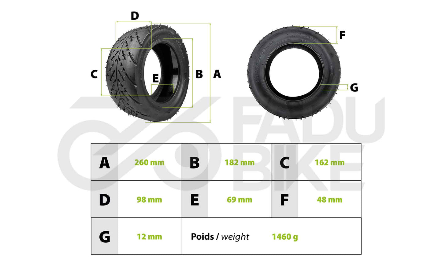 E-Scooter Tubeless Reifen 90/65-6.5 – mit Pannenschutz-Gel (11 Zoll)