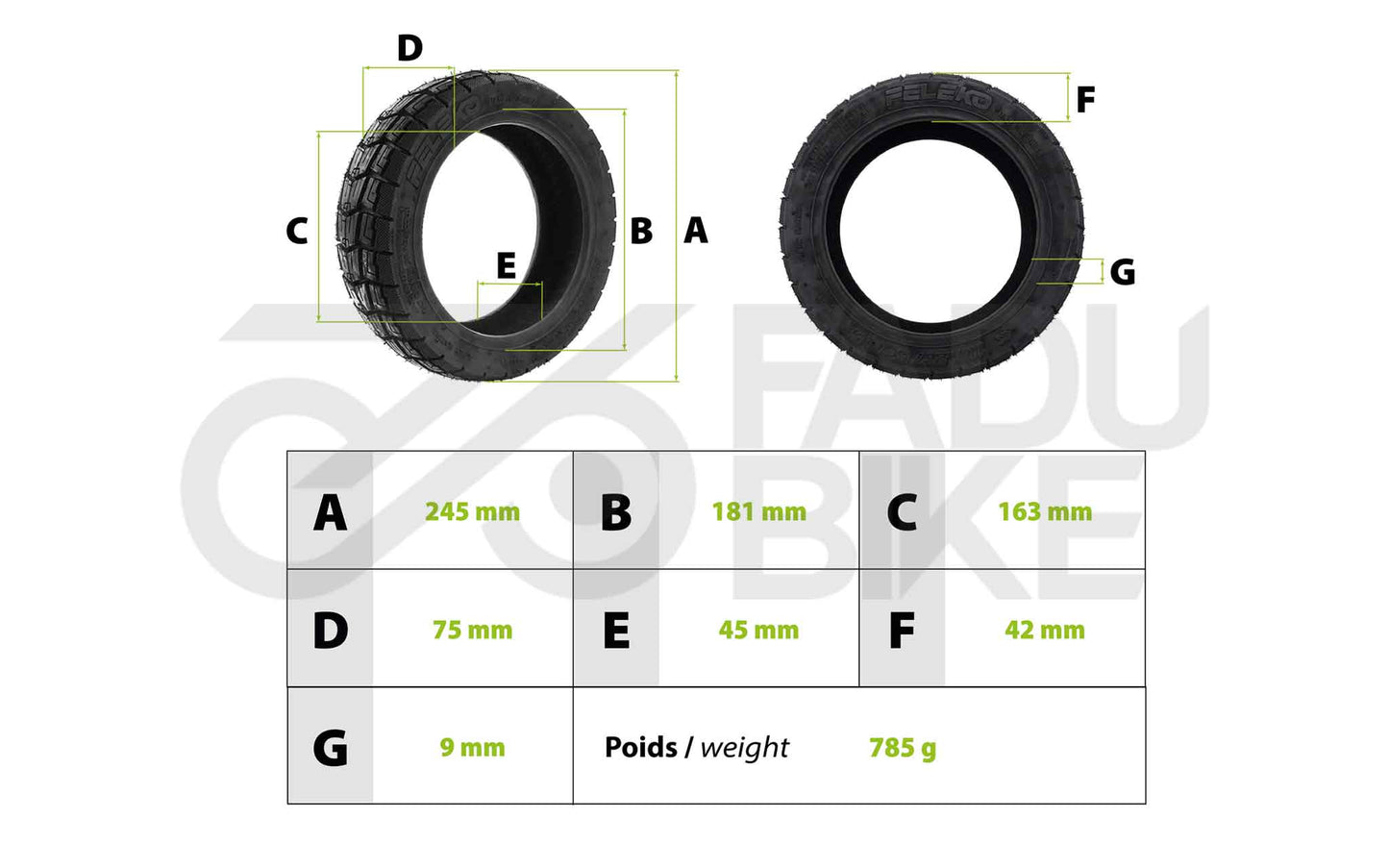 E-Scooter Tubeless Semi-Offroad Reifen 10×2.75–6.5 – ohne Gel