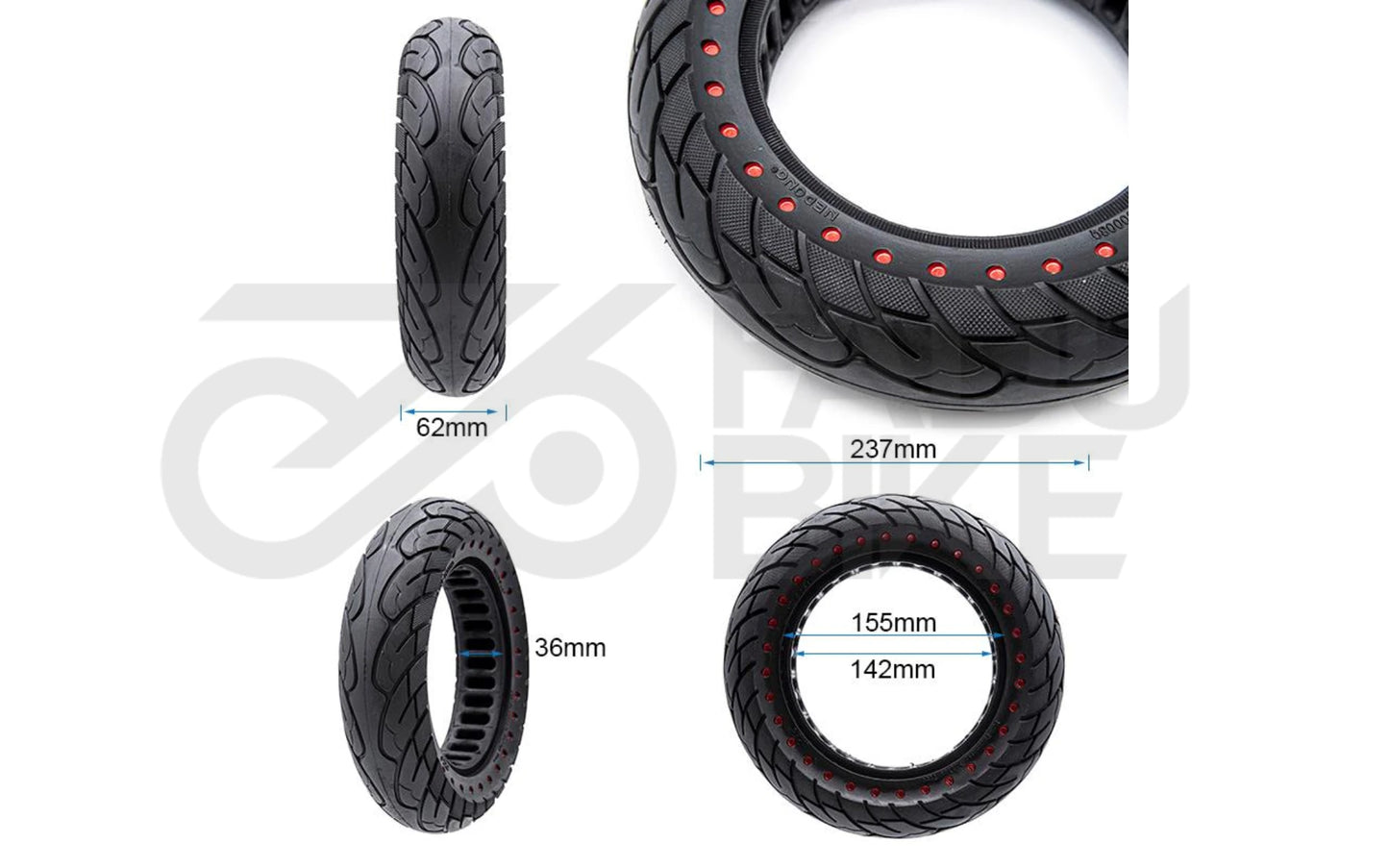 E-Scooter Vollgummireifen 10 × 2,5 (B34) – ultraleicht, pannenfrei und vibrationsarm