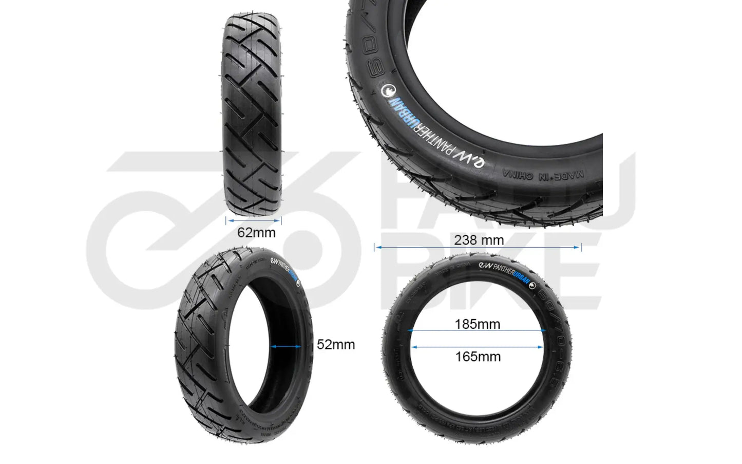 E-Scooter Tubeless-Reifen 60/70-6,5 (ohne Gel) – Standard-Luftreifen ohne Dichtmasse