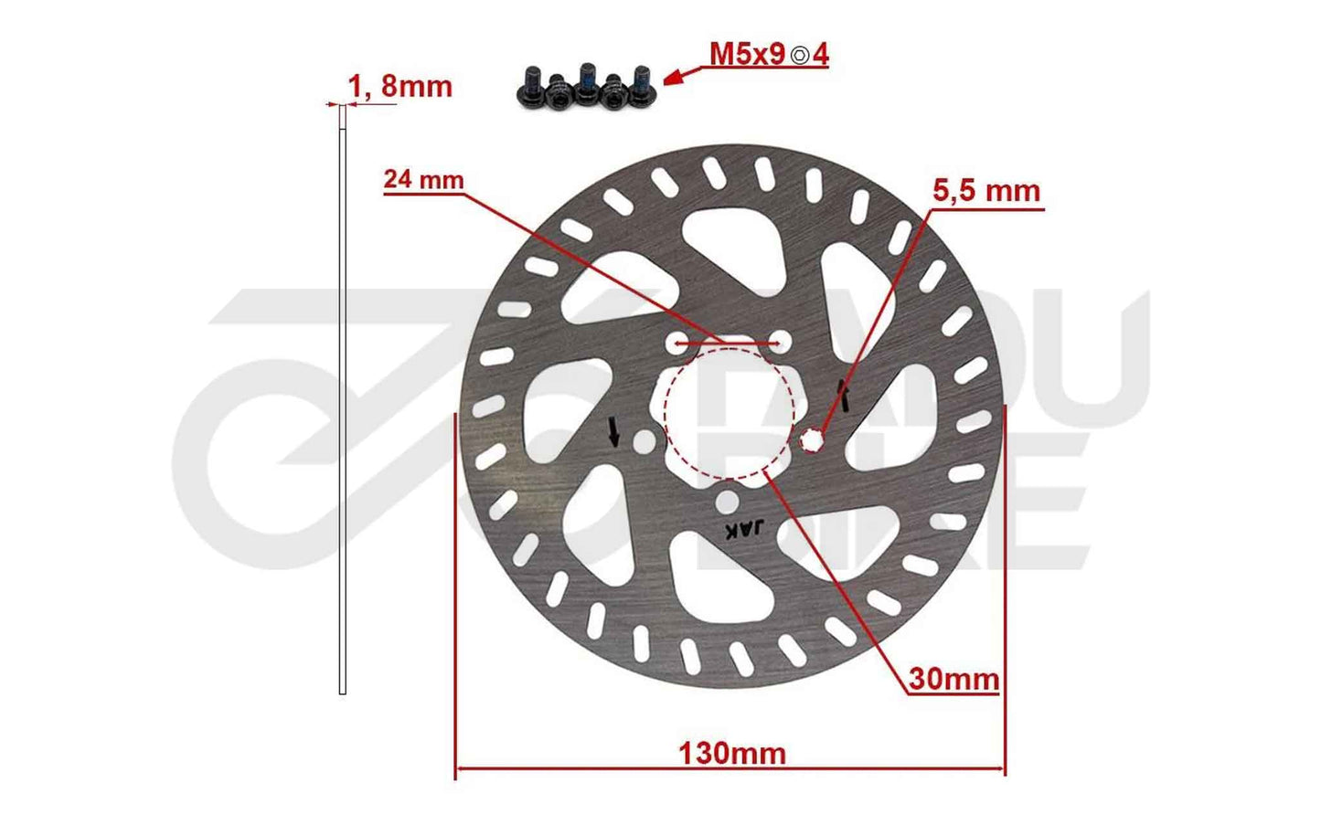 E-Scooter Bremsscheibe 130 mm 5H für Xiaomi Mi 4 Pro