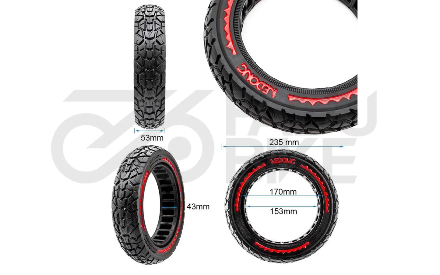 Nedong Vollgummireifen 10 × 2,125 (6,5 B34) – ultraleicht & pannenfrei für E-Scooter