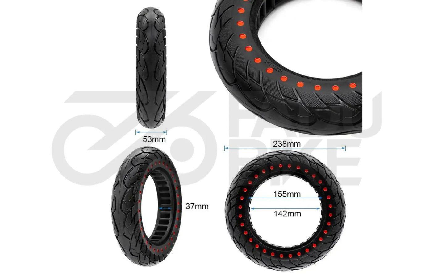 Nedong Vollgummireifen 10x2,125 (6,5 B34) – ultraleicht & wartungsfrei für E-Scooter