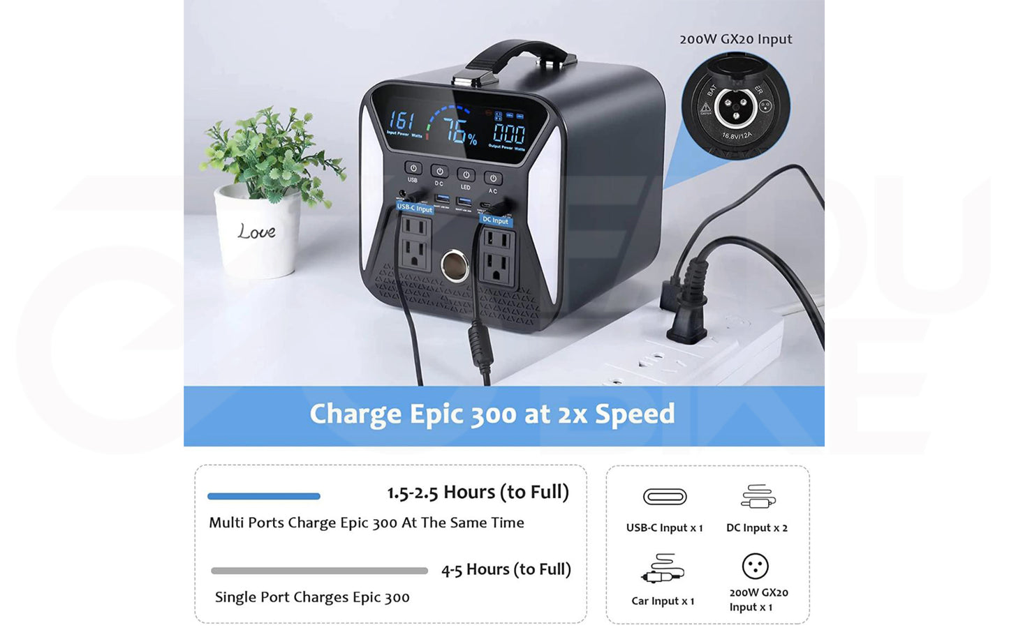 Portable Power Station 500W AC 220V 240V