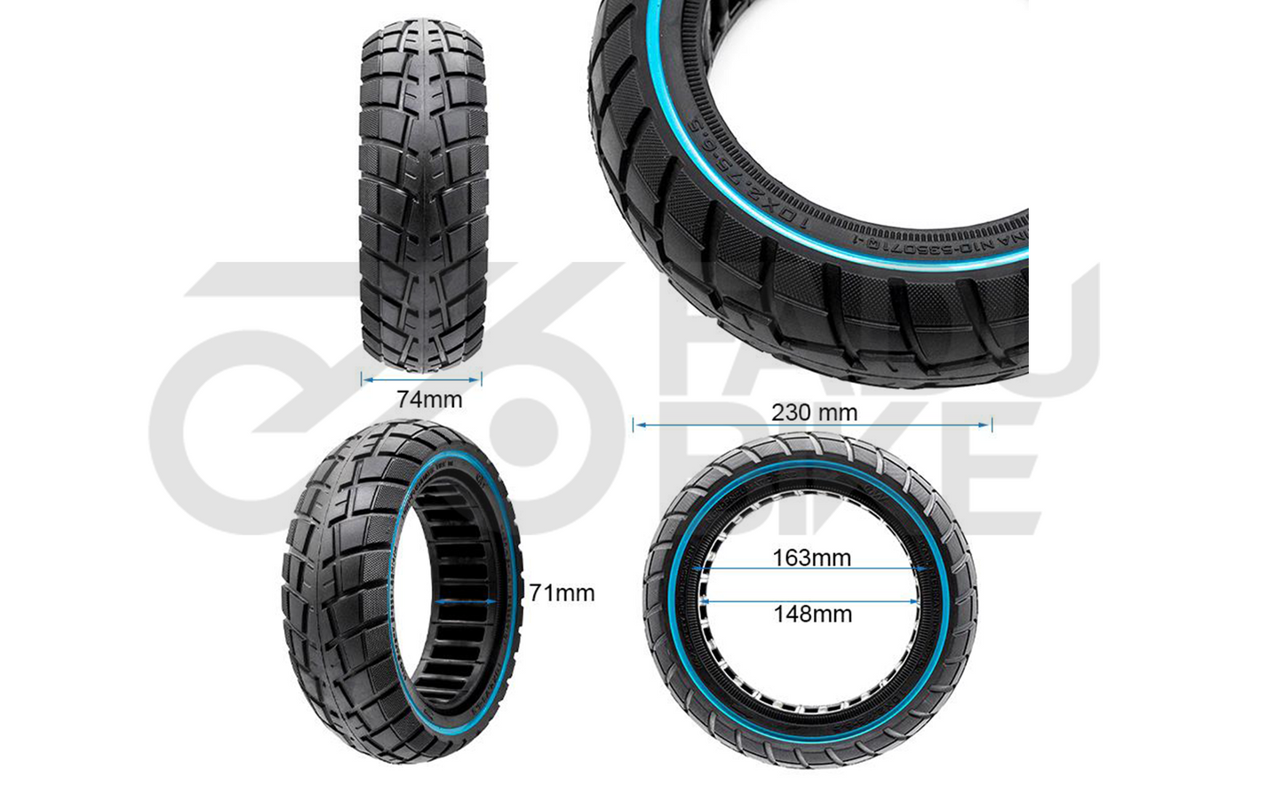 Ultraleichtes Vollgummi-Offroad-Rad 10×2.75-6.5