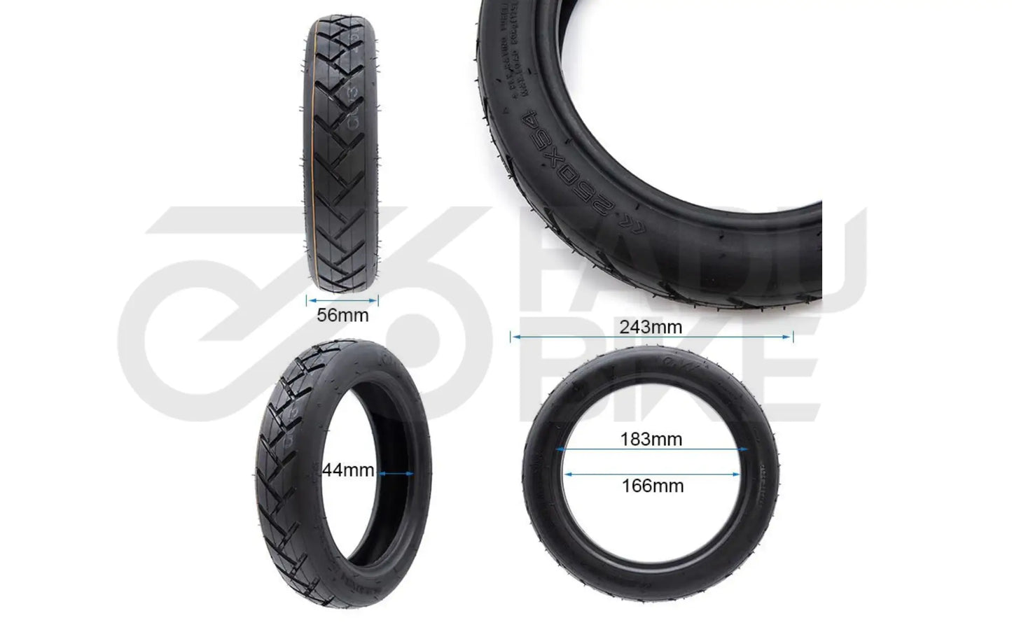 Tubeless Reifen 250x54 für E-Scooter & E-Bikes – pannensicher & langlebig
