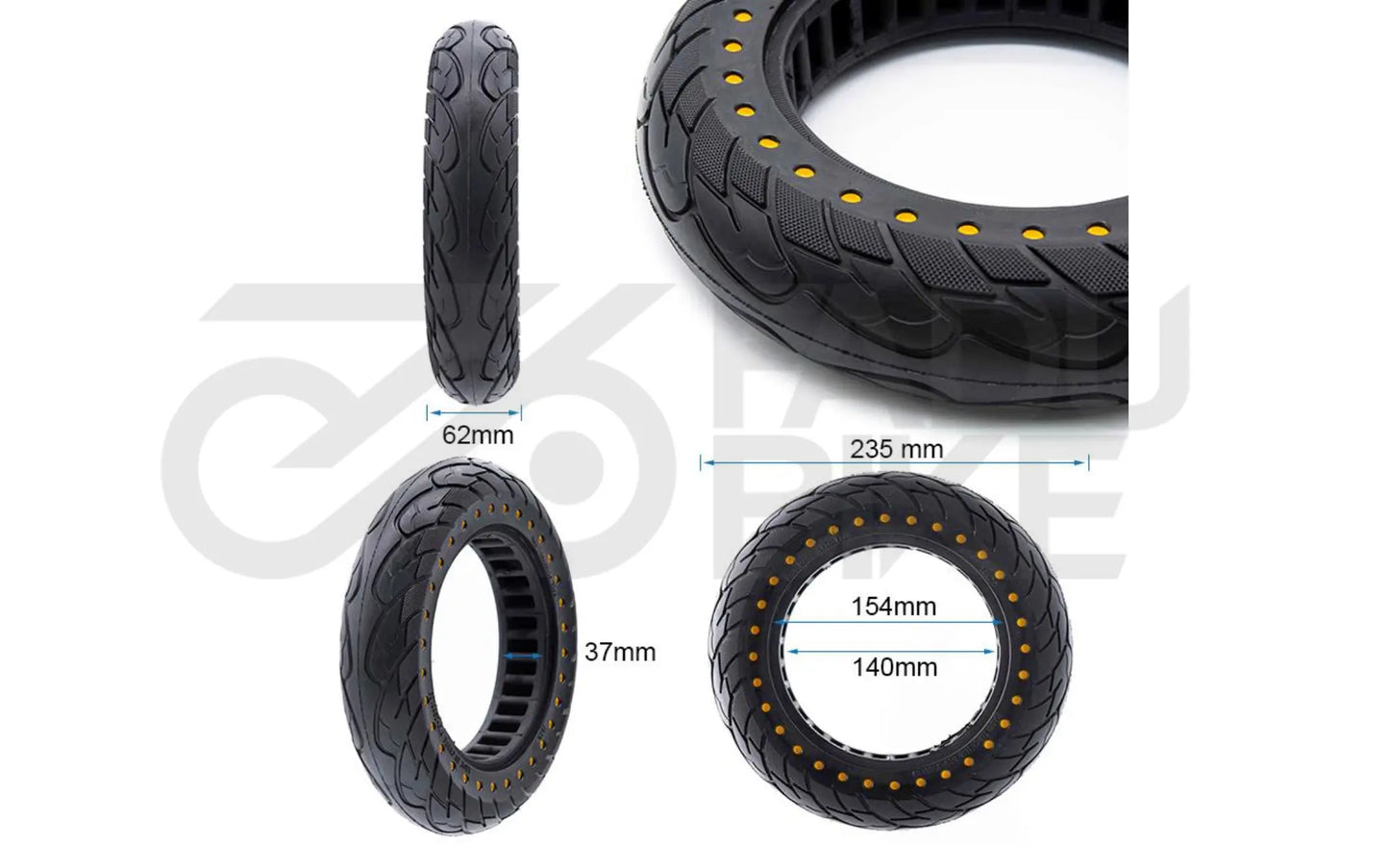 Ultra-leichter Vollgummireifen 10x2,125 (B34) – pannenfrei & vibrationsarm für E-Scooter