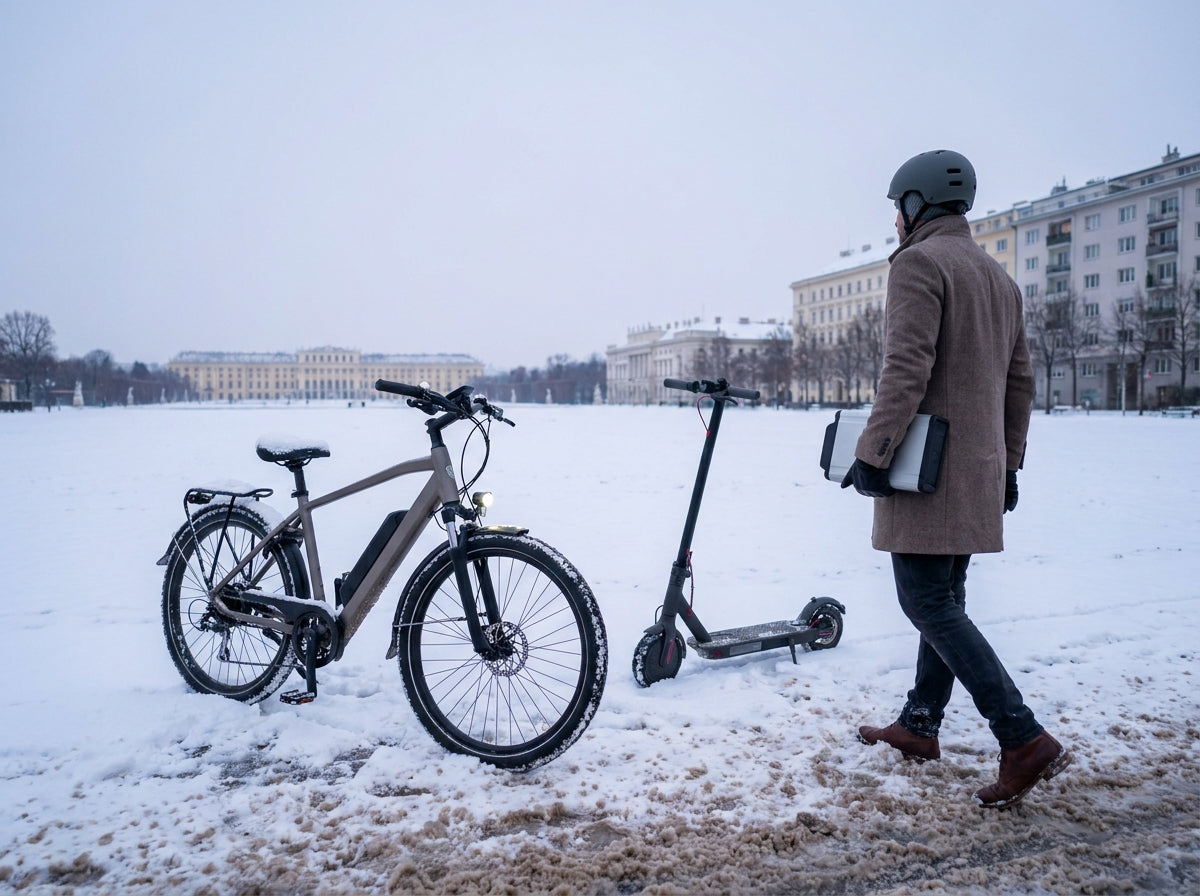E-Bike und E-Scooter sicher nutzen und lagern im Winter in Wien