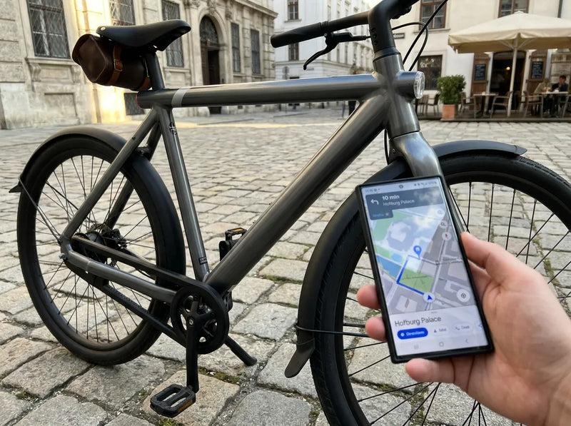 GPS-Tracker am E-Bike montiert mit Smartphone-App