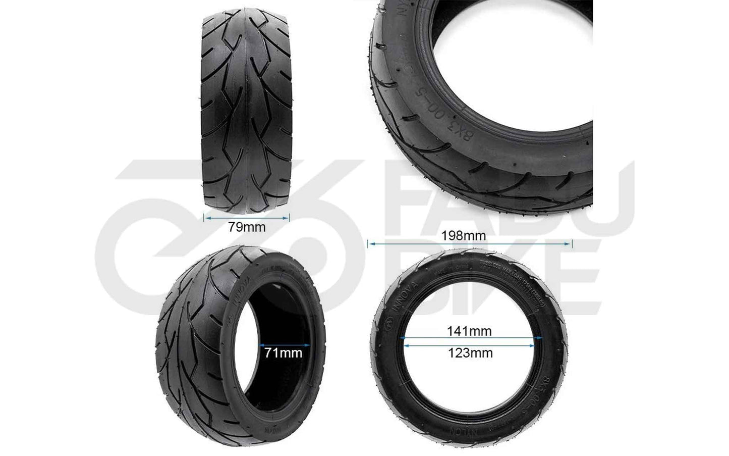 E-Scooter Cityroad Reifen 8×3-5 (80/65-5) Tubeless – ohne Gel