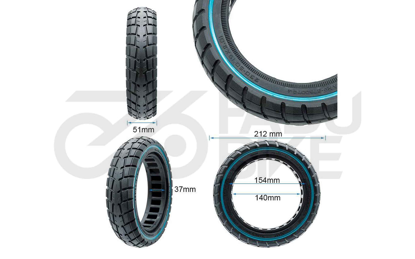 E-Scooter Ultralight Vollgummi Offroad-Reifen 230×50 (9×2-6,1) – B34