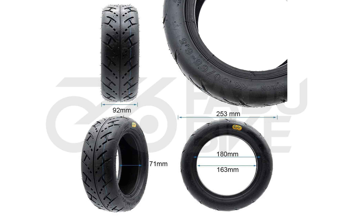 E-Scooter Cityroad Tubeless-Reifen 90/65-6,5 – mit/ohne Gel