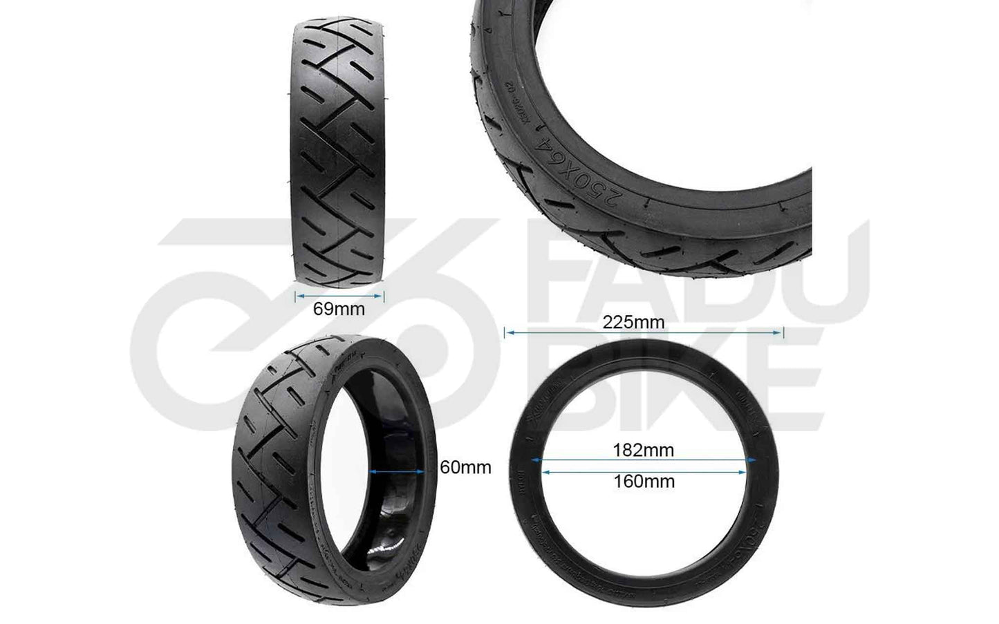 E-Scooter Reifen 250×64 – Tubeless mit Gel