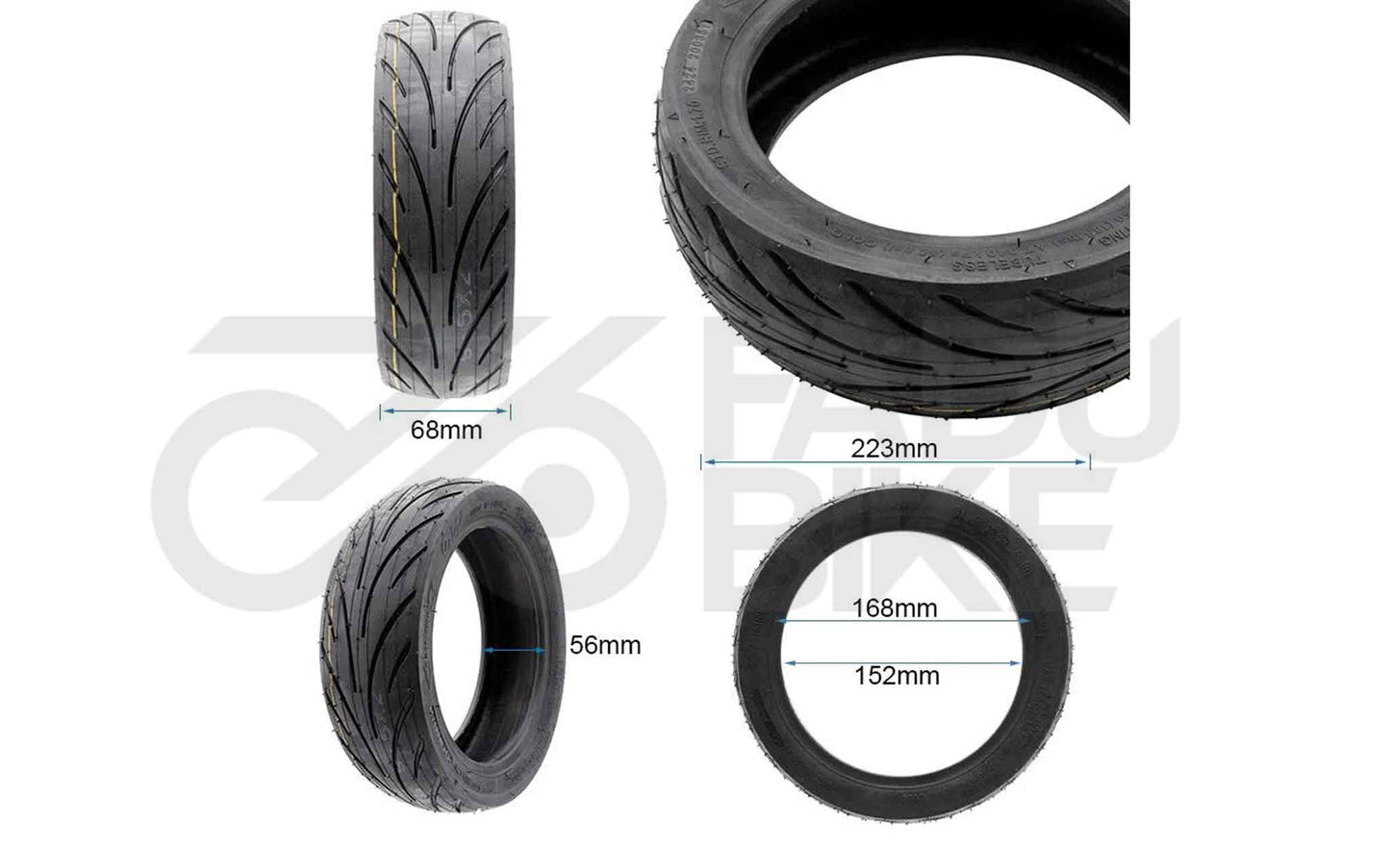 Tubeless Cityroad Reifen 9.5×2.5–6.1 (Ohne Gel) – für E-Scooter