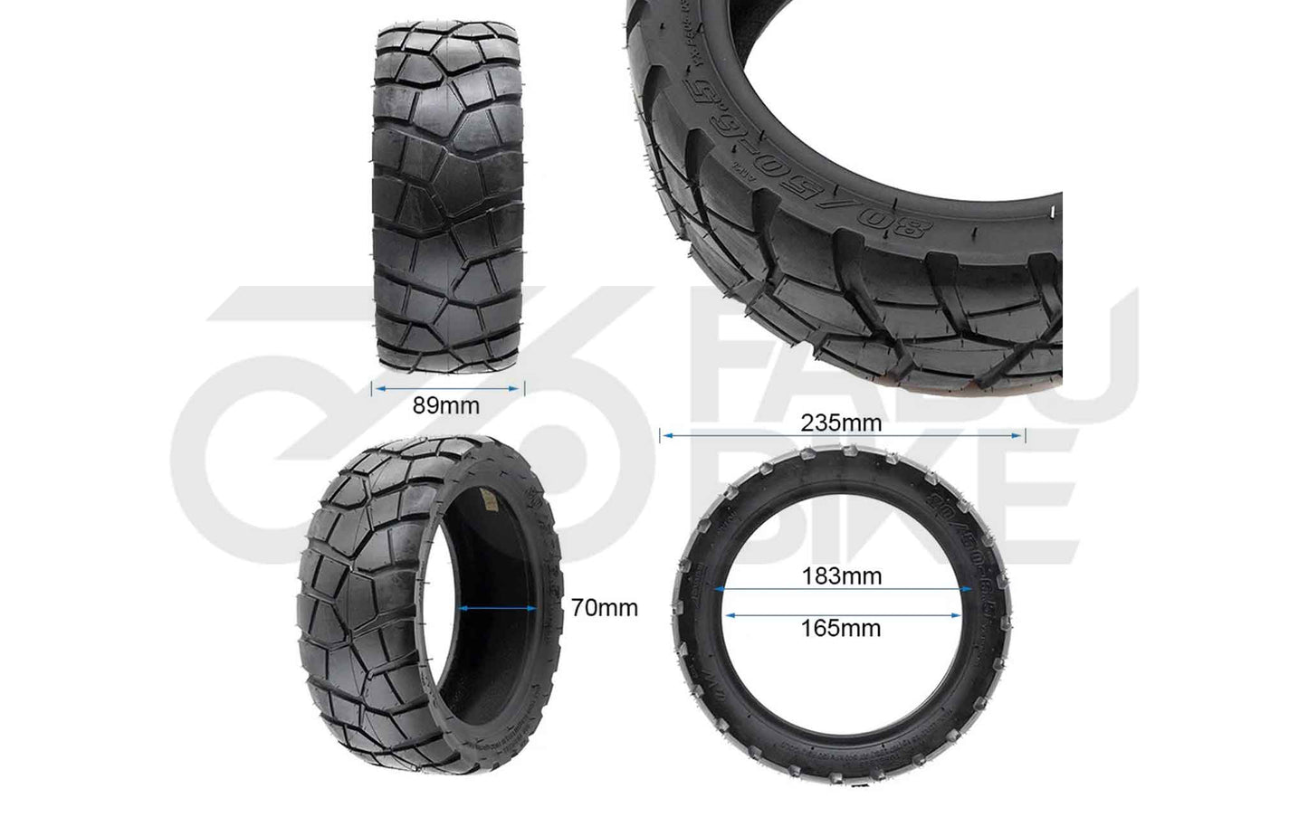 E-Scooter Offroad Tubeless-Reifen 80/50-6.5 – ohne Gel | RhinoTrack Edition