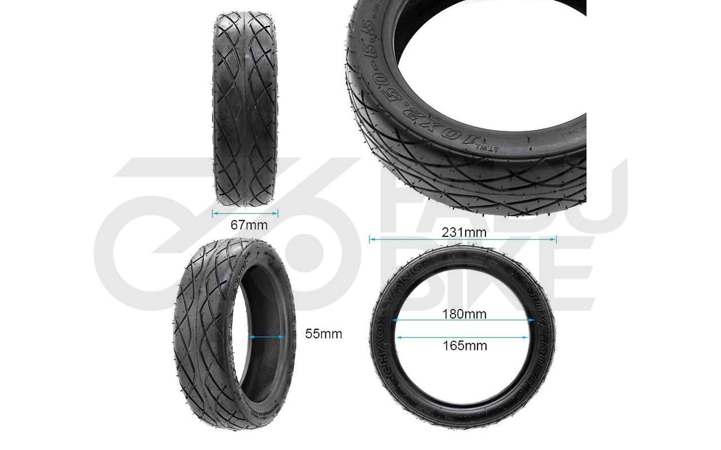 E-Scooter Cityroad Reifen 10×2,5-6,5 Tubeless – mit oder ohne Gel