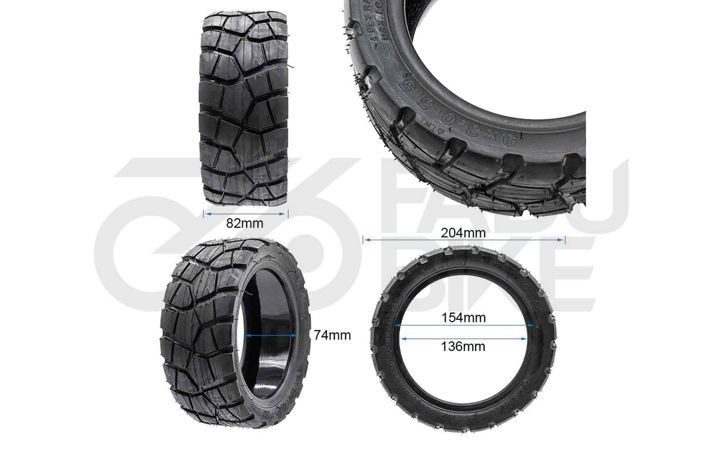 E-Scooter Offroad Tubeless-Reifen 9x3-5.5 – mit Gel | RhinoTrack Edition
