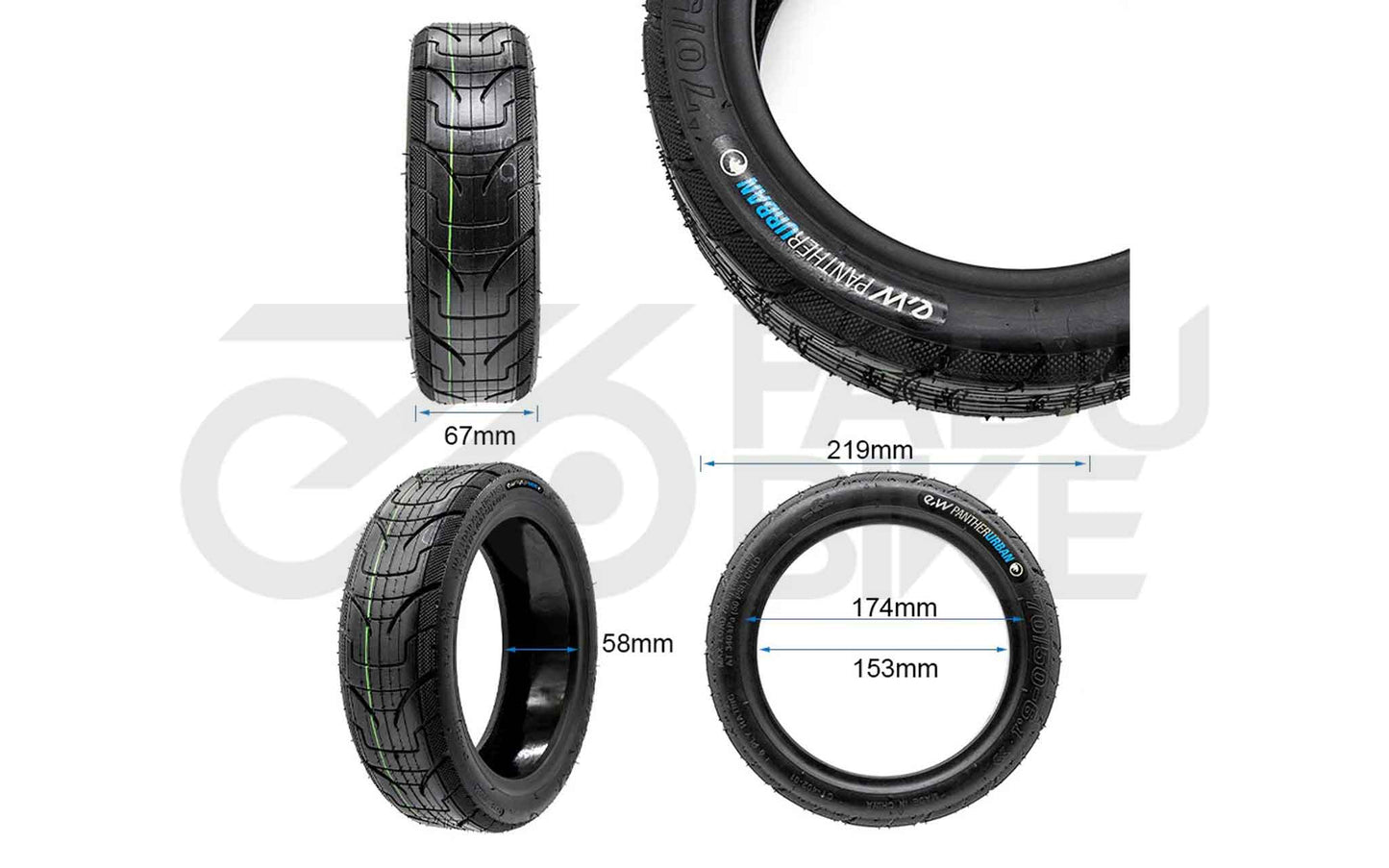 E-Scooter Cityroad Tubeless Reifen 70/50-6,1 – mit Pannenschutz-Gel