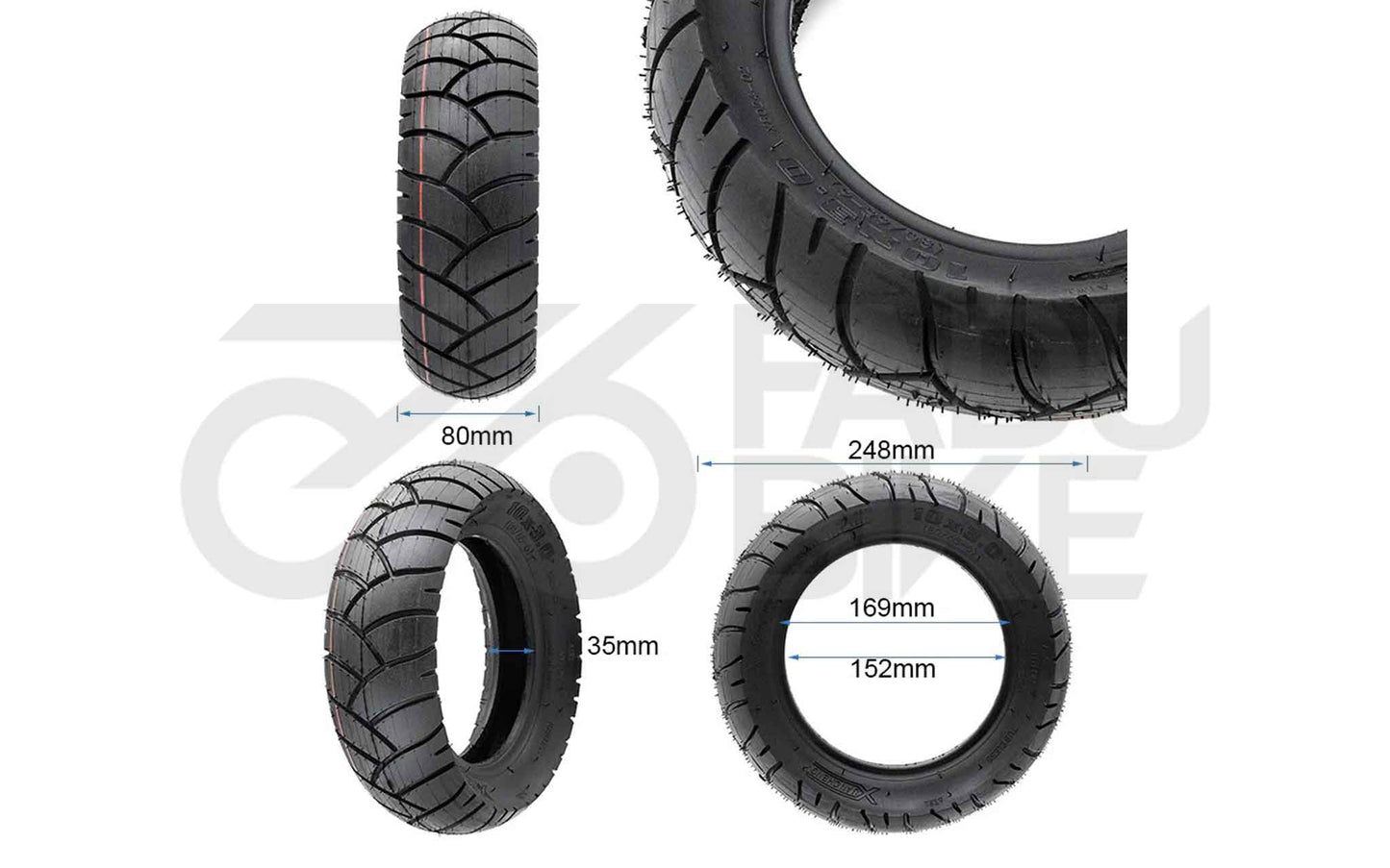 E-Scooter Tubeless-Reifen 10x3 (80/65-6) – ohne Gel