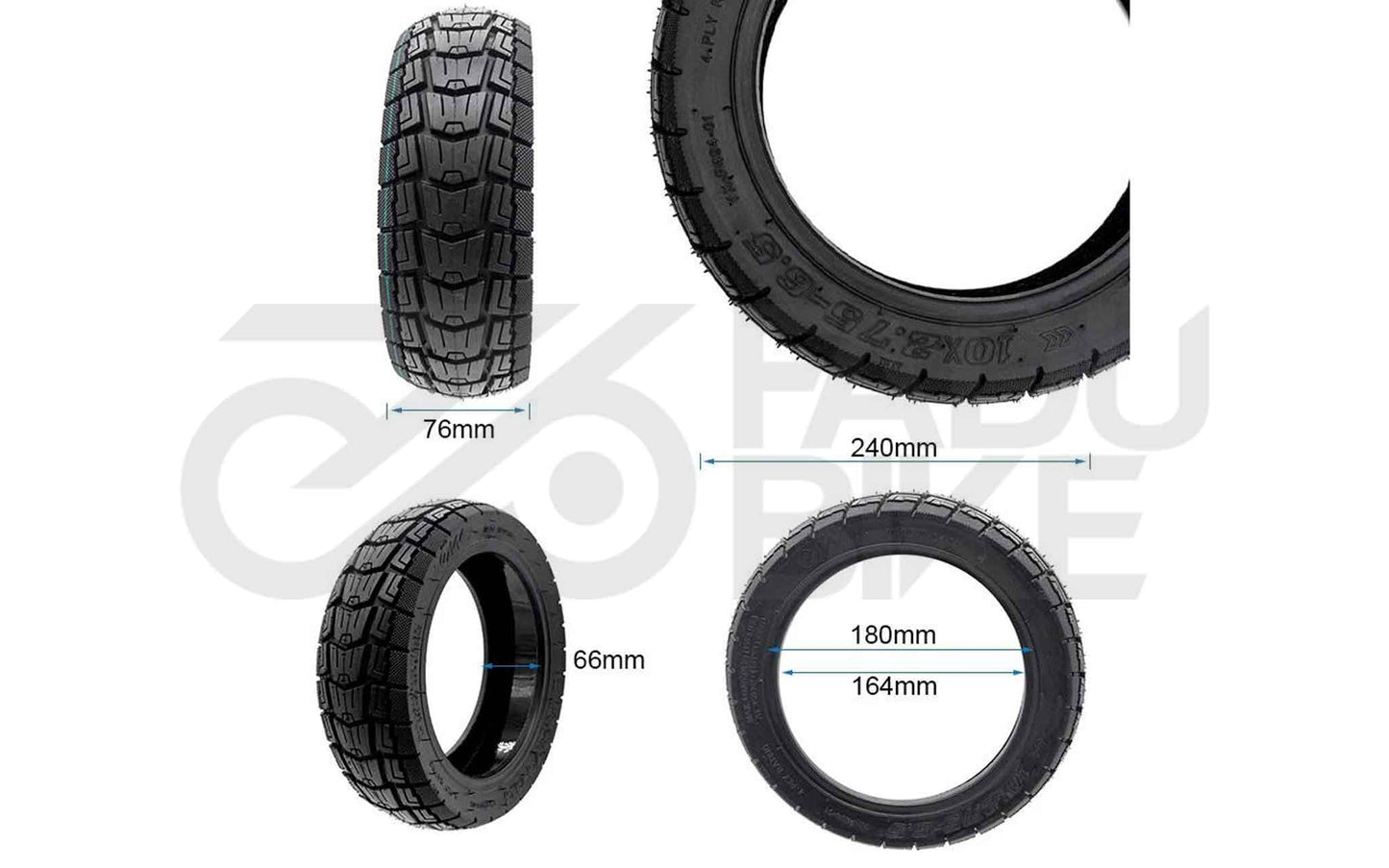 E-Scooter Offroad Tubeless Reifen 10x2,75-6,5 – mit Gel