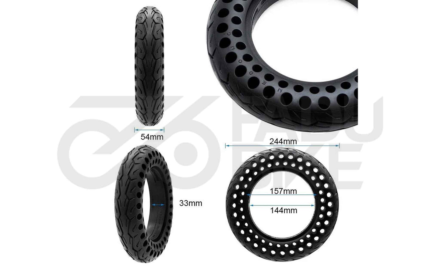 Vollgummi-Perforationsreifen 10×2.125 (6.1) – Verbesserte Stoßdämpfung & Pannensicher