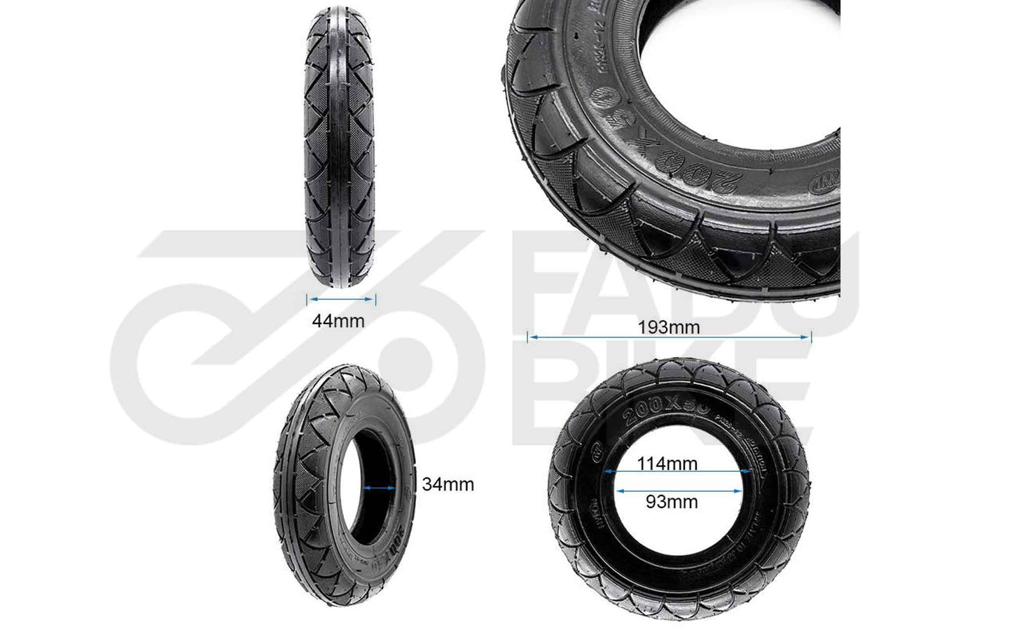 Reifen 200×50–4 – langlebiger & stoßdämpfender Scooterreifen