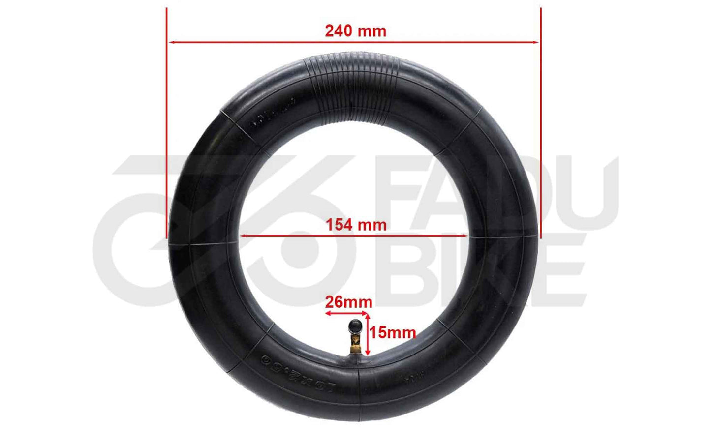 E-Scooter Schlauch 10×2.5 | Gerades Ventil (0°)
