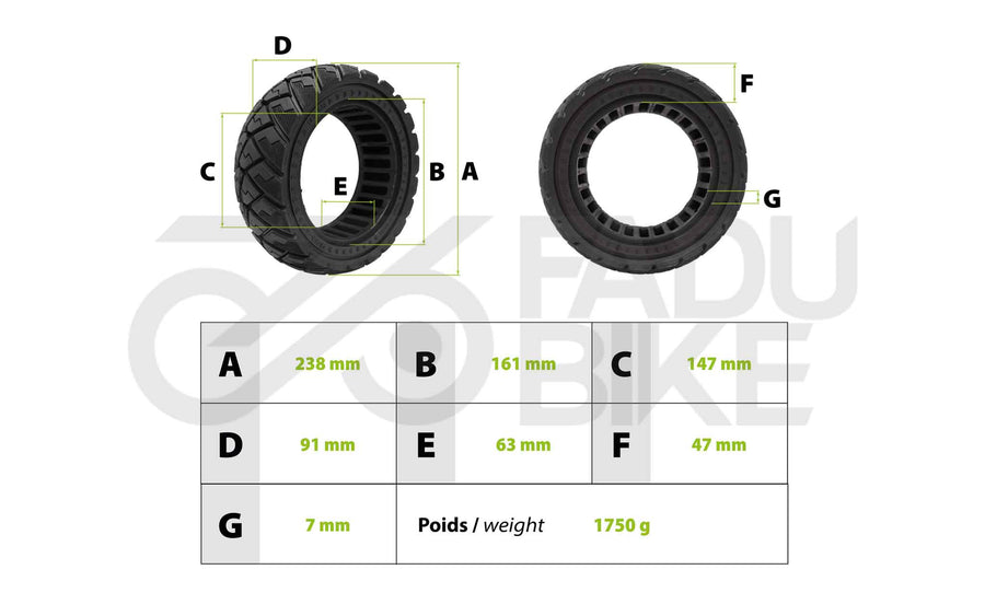 E-scooter solid rubber tires 90/65-6.5 – Robust & airless