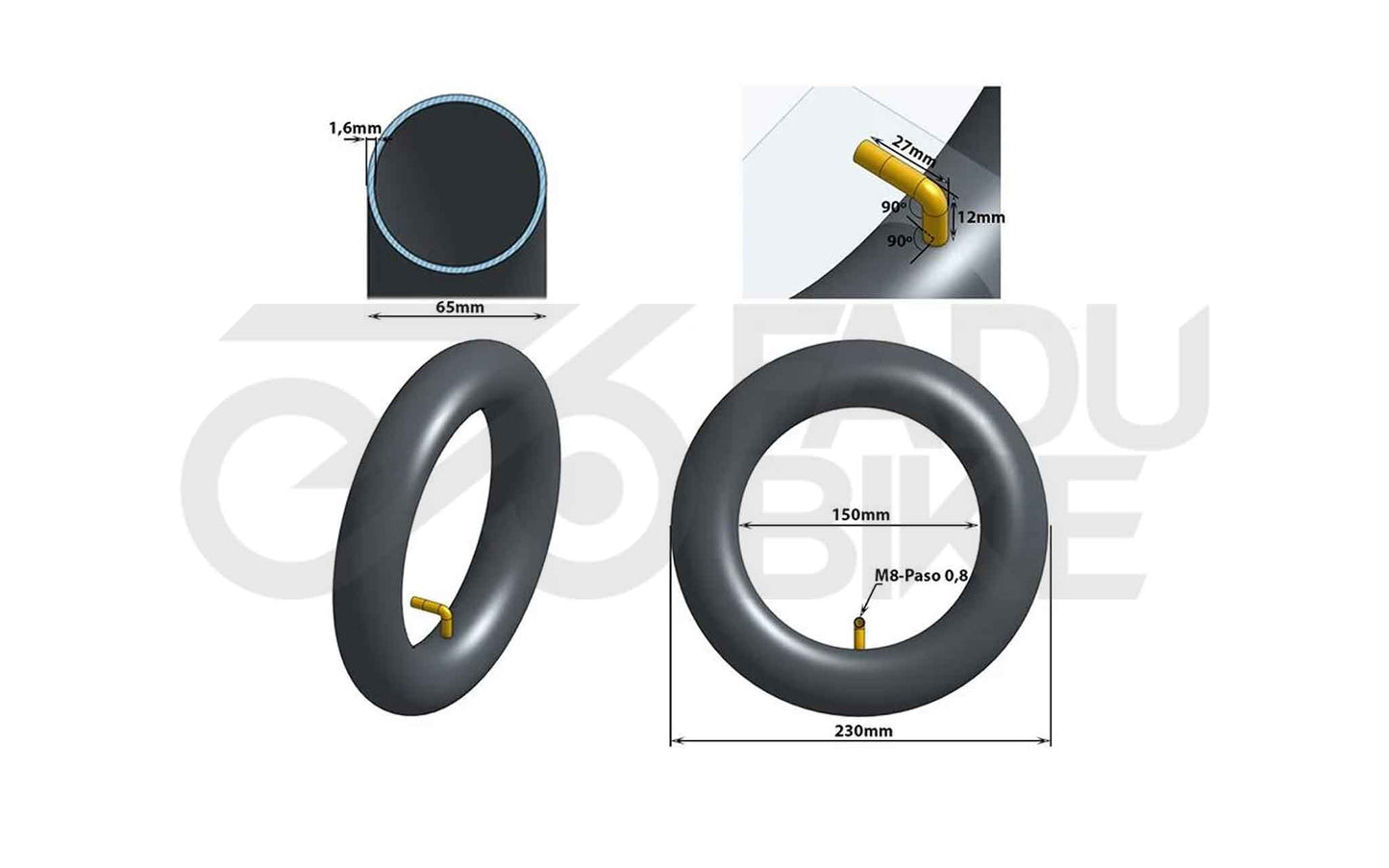 E-Scooter Schlauch 10×2.5 VR | Gerades Ventil – langlebig und wartungsarm