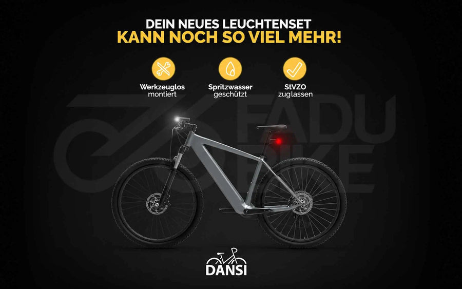 DANSI LED Fahrrad Leuchten-Set StVZO vorne & hinten