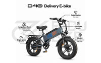 E-Bike D40 25 km/h 250W – 48V 40Ah Fatbike für Delivery & Alltag