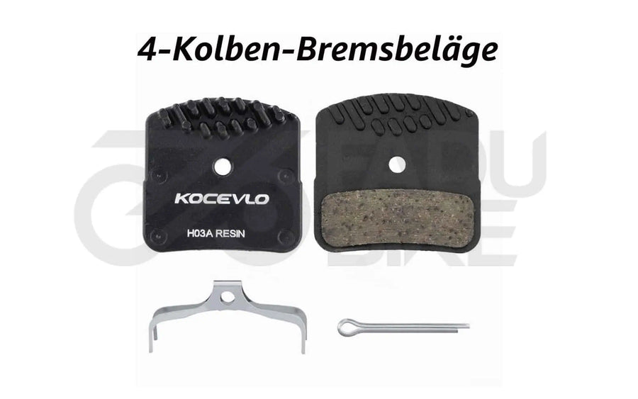 E-Bike H03A Resin Bremsbeläge für Shimano 4-Kolben – 2 Paar