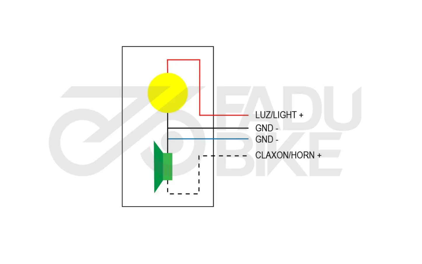 E-Scooter LED-Frontlicht mit Hupe 12-72 V (SM-Stecker) – Sicht & Signal fürs Cockpit