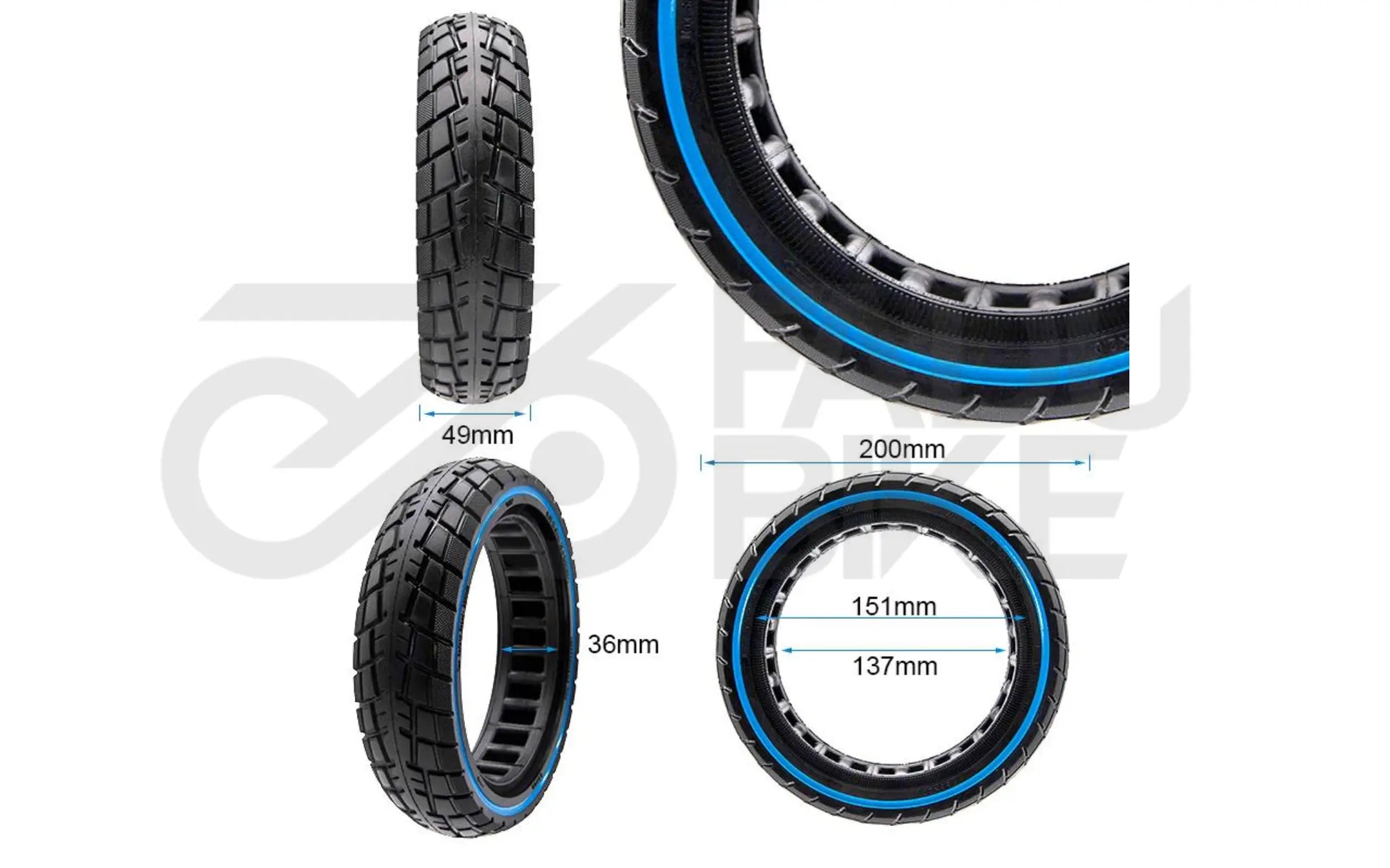 E-Scooter Pannensicherer Vollgummireifen 8,5x2 (6,1 B34)