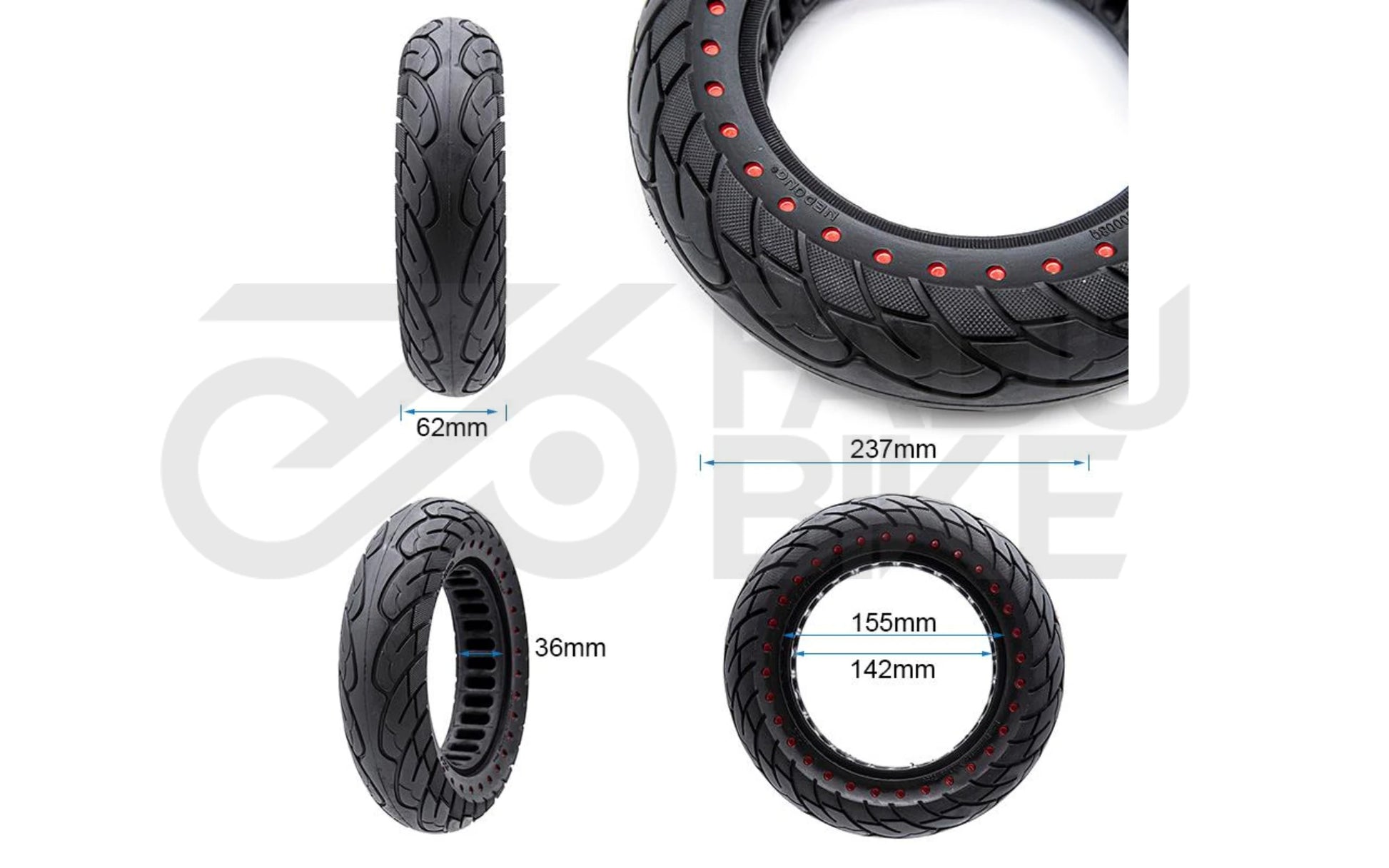 E-Scooter Vollgummireifen 10 × 2,5 (B34) – ultraleicht, pannenfrei und vibrationsarm