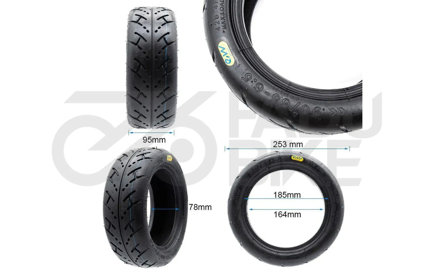 E-Scooter Cityroad Tubeless-Reifen 90/65‑6,5 – mit Gel