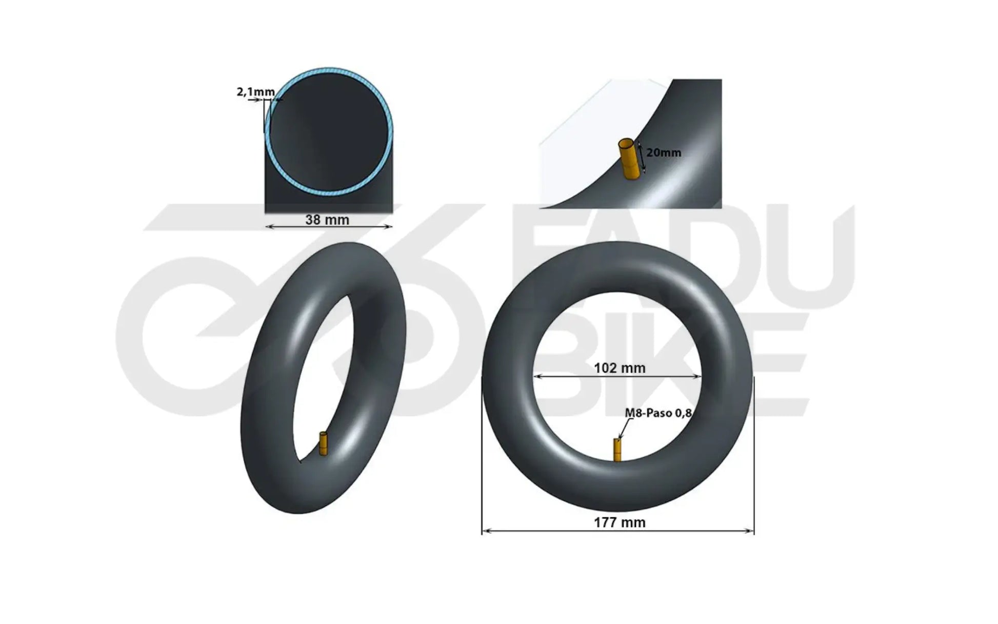 E-Scooter Schlauch 200×50 – Innenschlauch für 8×2-/7-Zoll Reifen