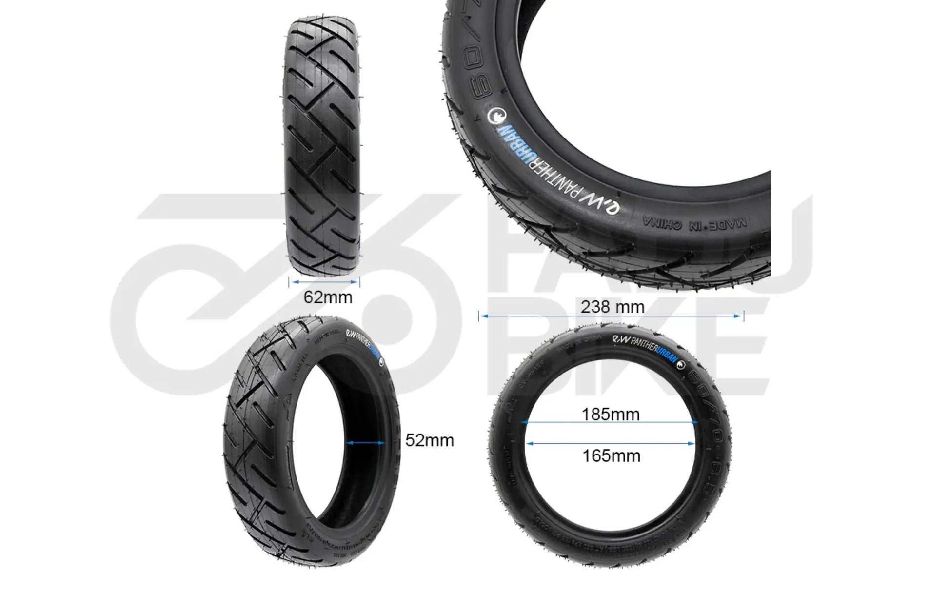 E-Scooter Tubeless-Reifen 60/70-6,5 (ohne Gel) – Standard-Luftreifen ohne Dichtmasse