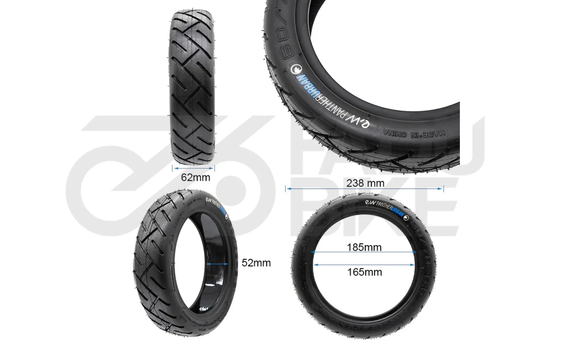 E-Scooter Tubeless-Reifen 60/70-6,5 mit Gel – für MI5 / PantherUrban