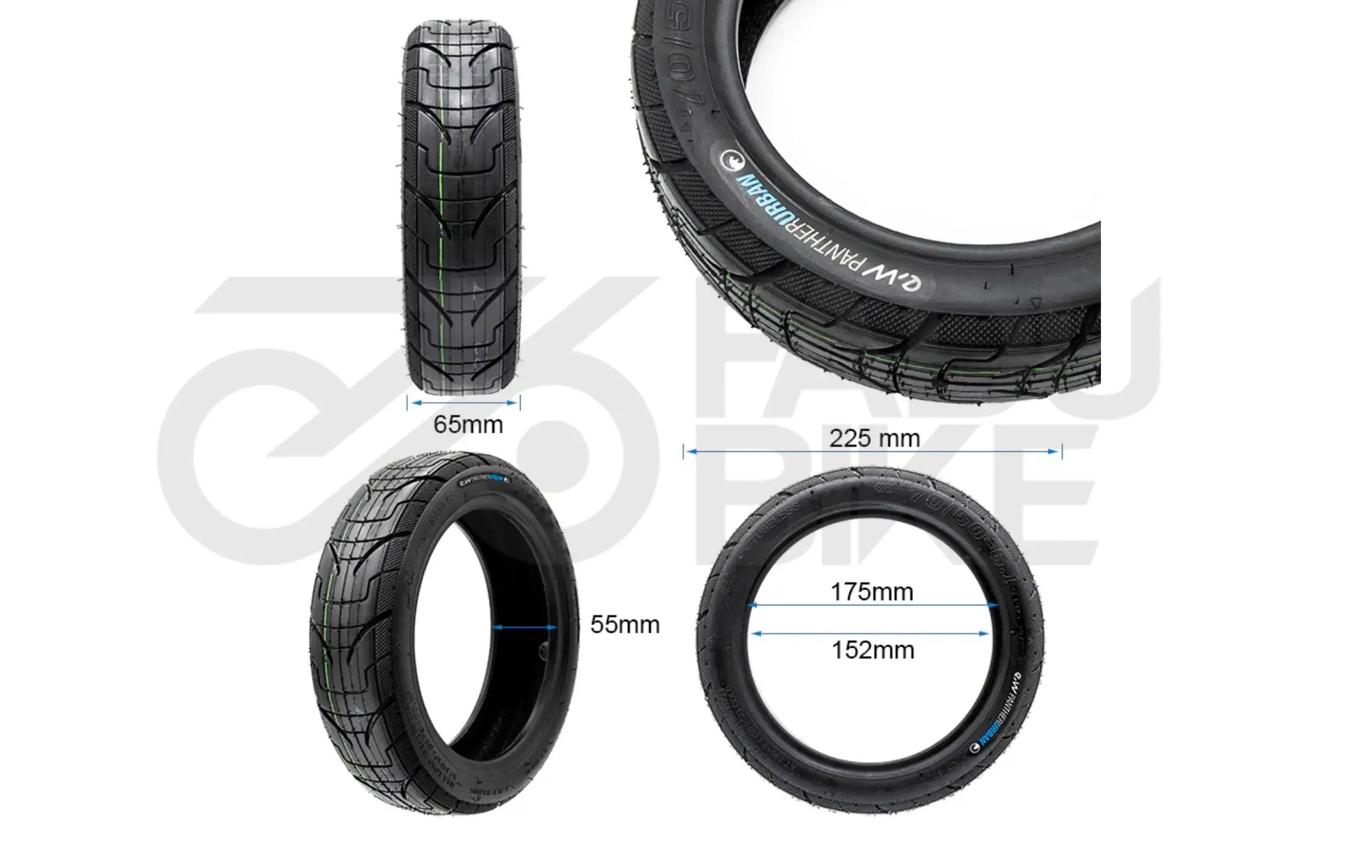 E-Scooter Tubeless-Reifen 70/50-6,1 PantherUrban mit Pannenschutzgel – urban & wartungsarm