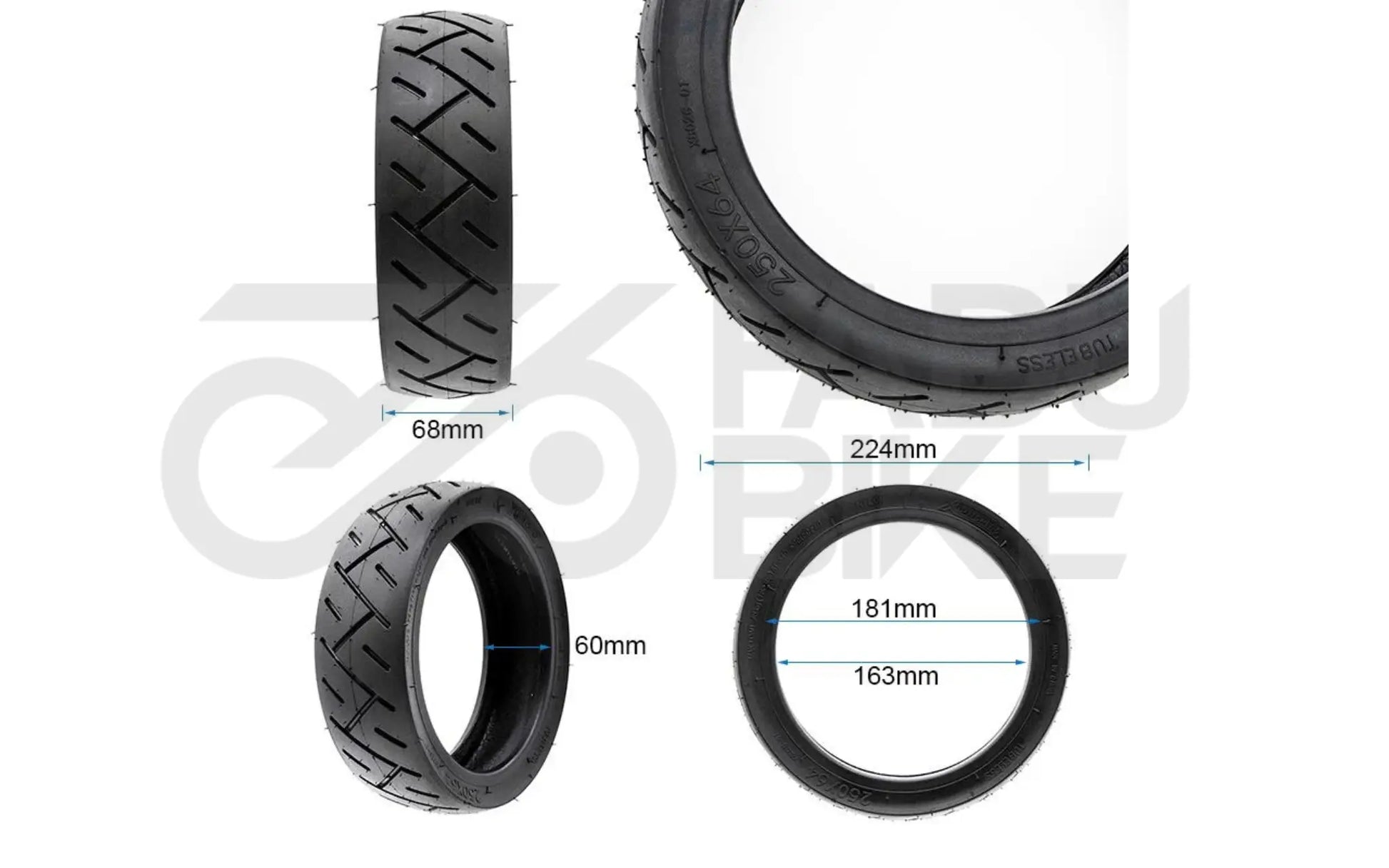 E-Scooter Tubeless CityRoad Reifen 250x64 – extra Grip & Komfort