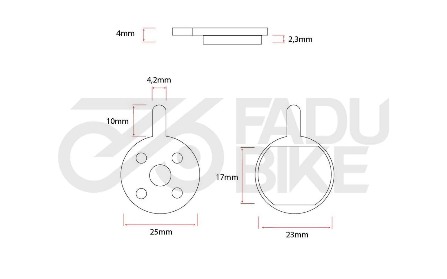 E-Scooter Bremsbeläge CT008 – Resin (Round with Lug)
