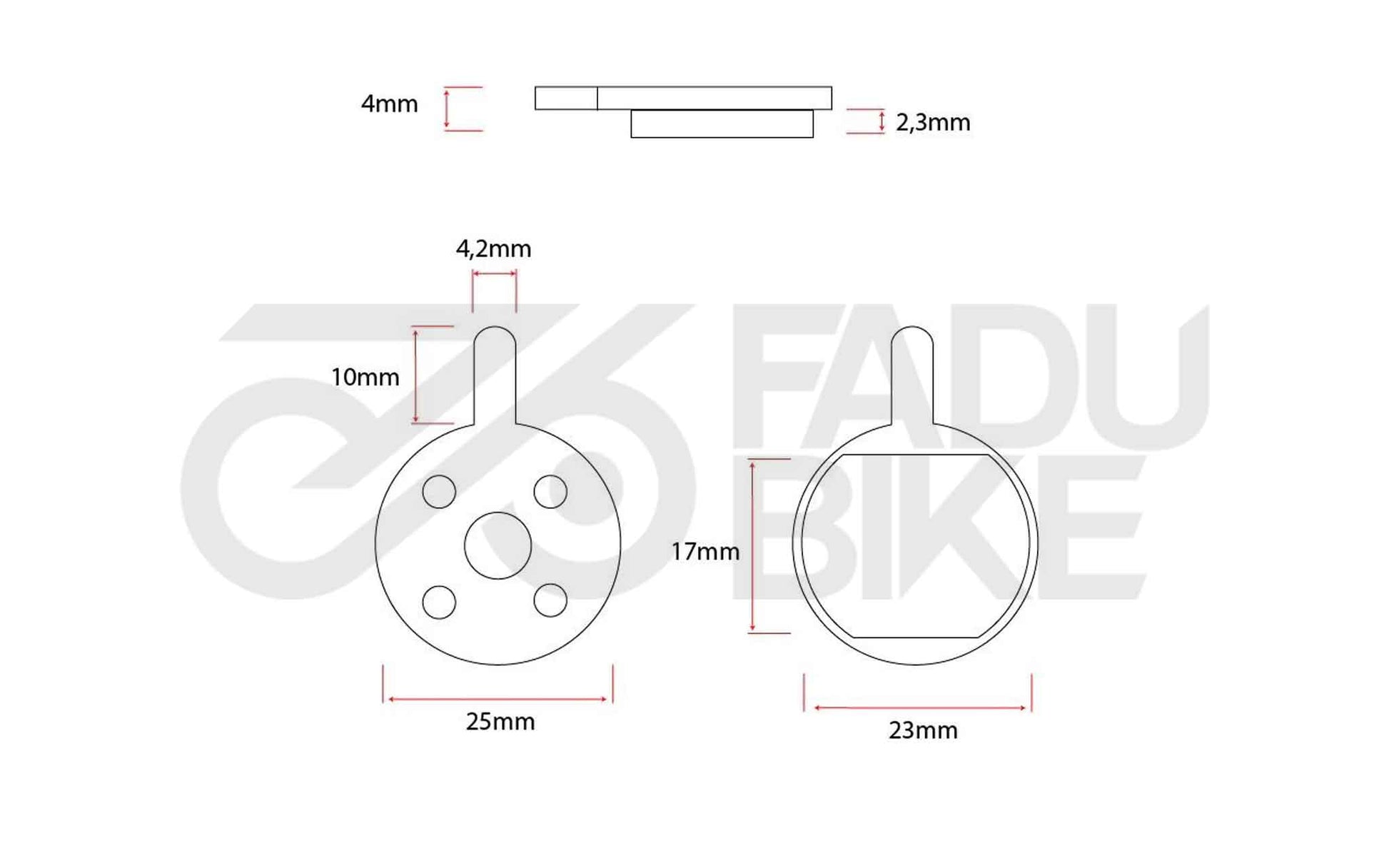 E-Scooter Bremsbeläge CT008 – Resin (Round with Lug)