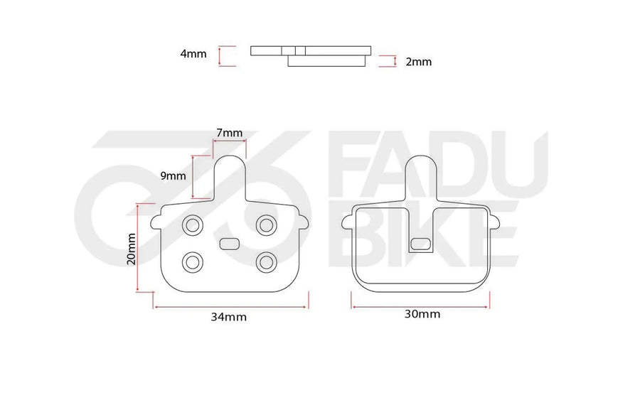 E-Scooter Bremsbeläge RT001 Resin – 20 Sets für Scheibenbremse