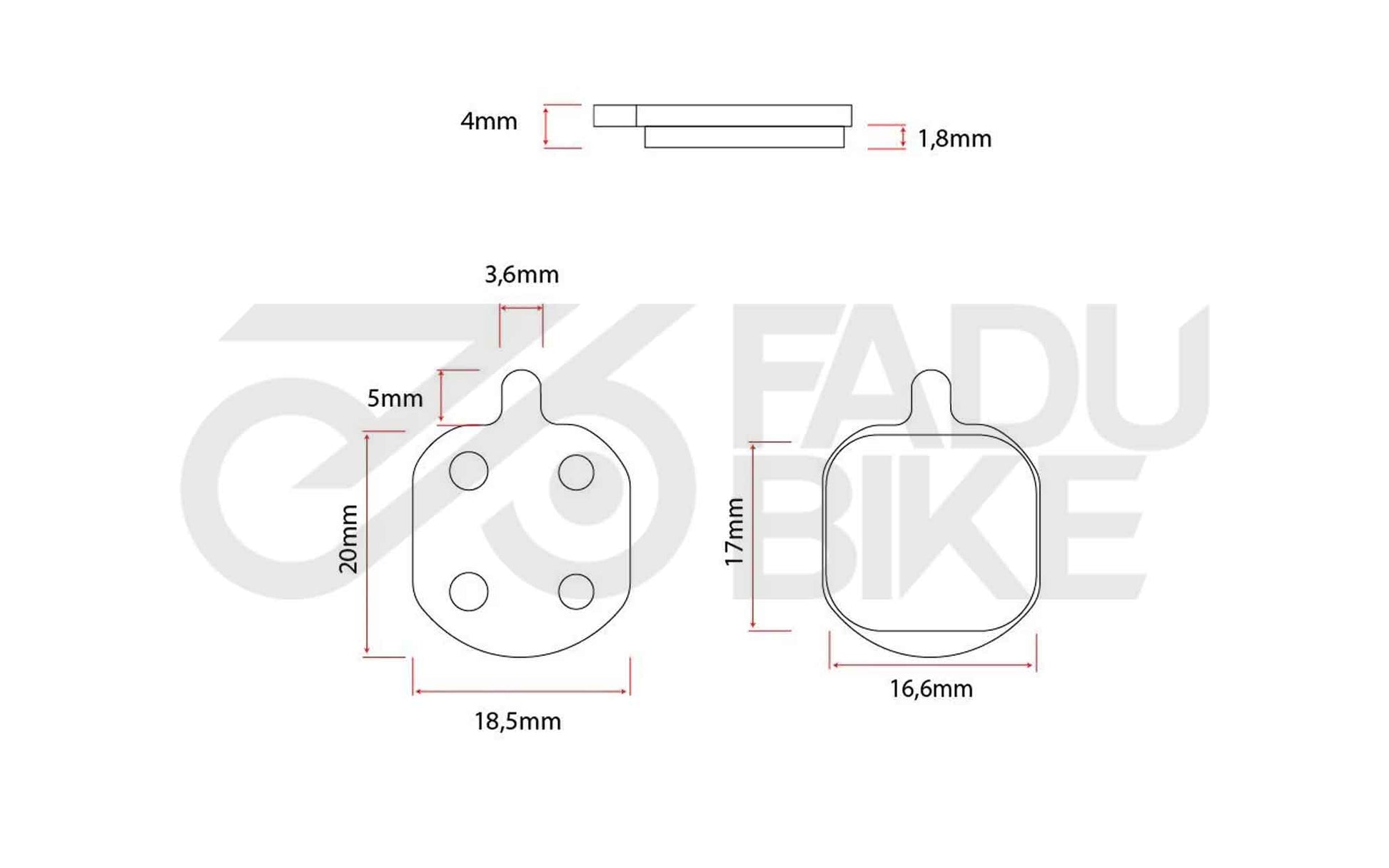 E-Scooter Bremsbeläge RT005 – Resin (mit Haltestift)