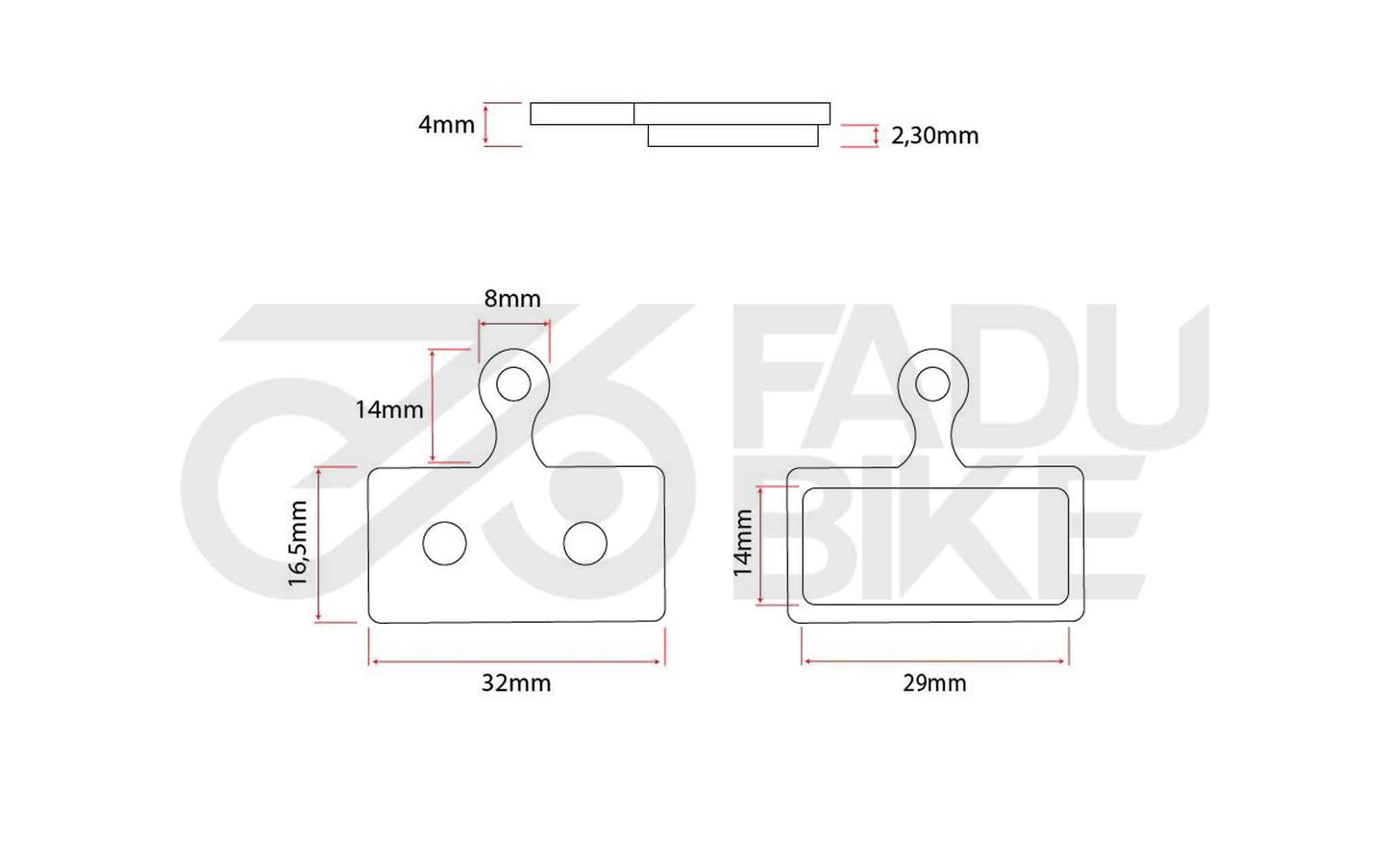 E-Scooter Bremsbeläge RT006 – Sintered (rechteckig, mit Haltestift)