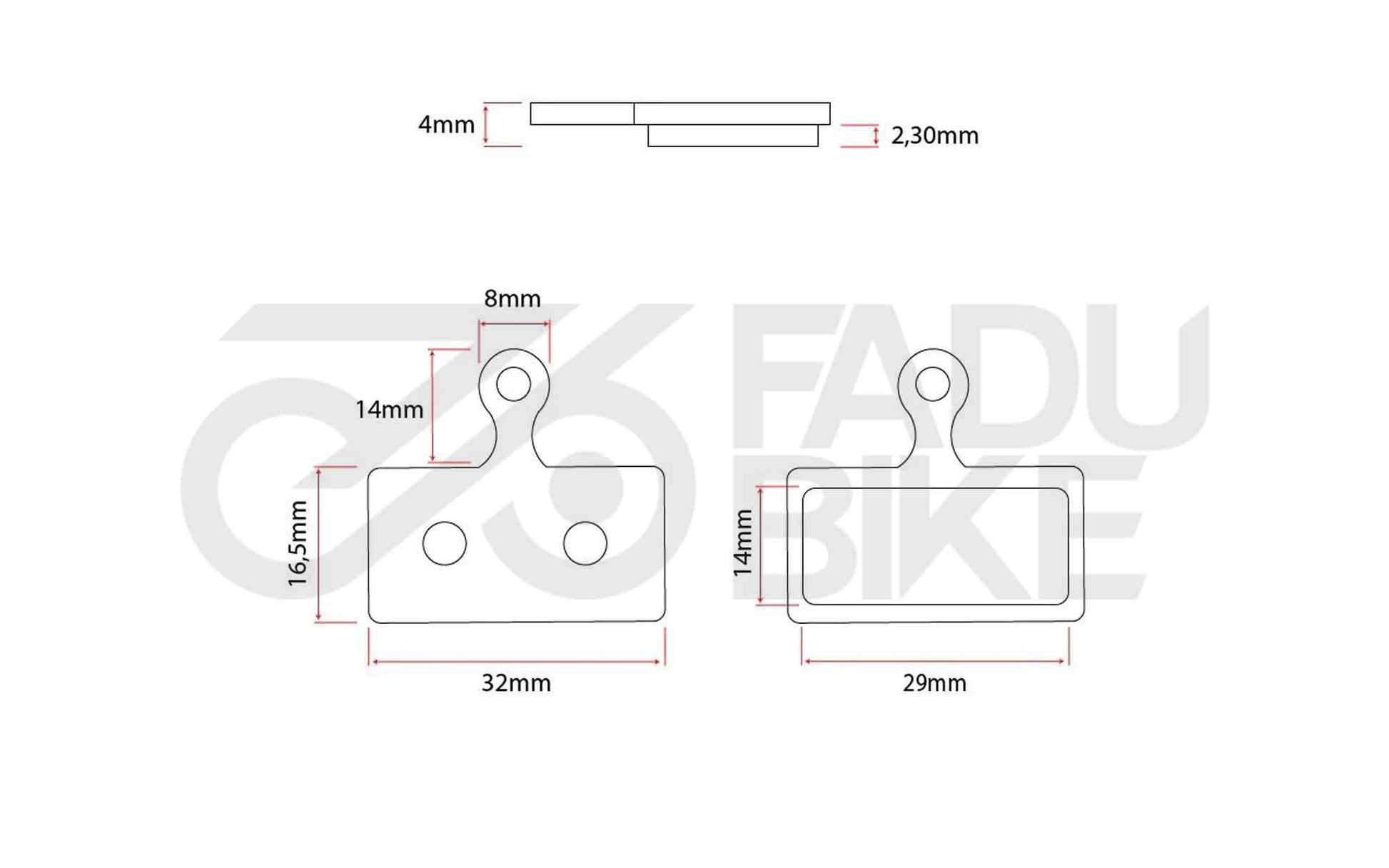 E-Scooter Bremsbeläge RT006 – Sintered (rechteckig, mit Haltestift)