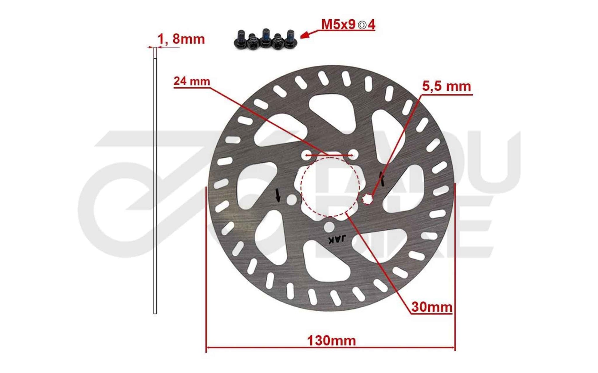E-Scooter Bremsscheibe 130 mm 5H für Xiaomi Mi 4 Pro