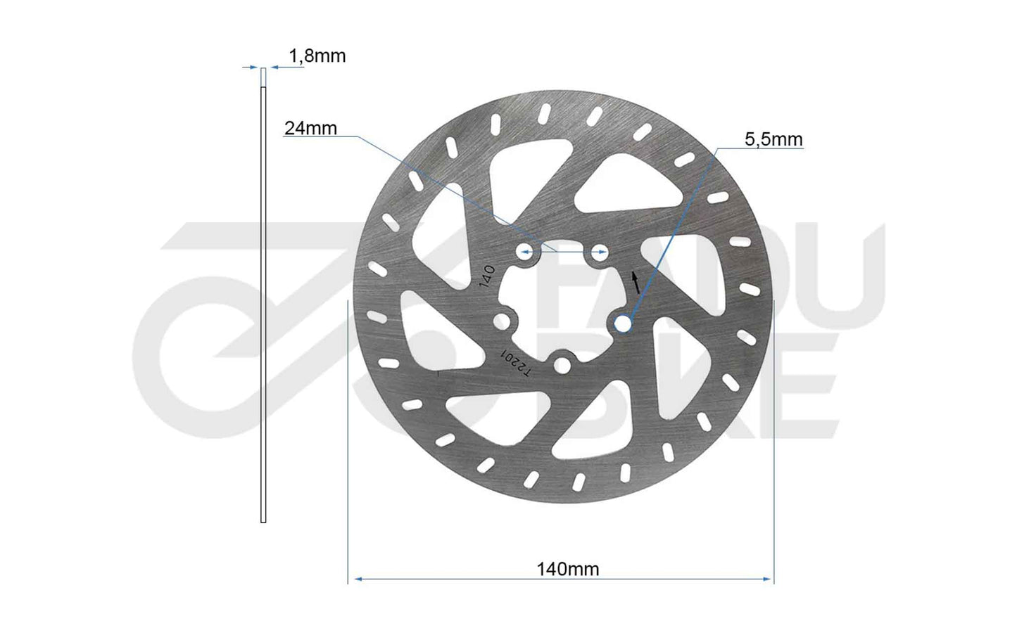 E-Scooter Bremsscheibe 140 mm 5H für Xiaomi Mi 4 – Silber